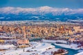 Asahikawa, Hokkaido, Japan Winter Skyline Royalty Free Stock Photo