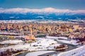 Asahikawa, Japan winter cityscape in Hokkaido.