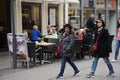 Asain thai women mother and daughter walking travel heidelberger market square or marktplatz in Heidelberg, Germany