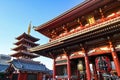 Asakusa Hozomon Gate and Five-Storied Pagoda at Sunset