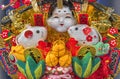 Auspicious rake decorated with Japanese lucky charms for having success in business.