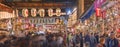 Panoramic view of the Tori-no-Ichi Fair exhibiting auspicious bamboo rakes in the Ootori shrine.