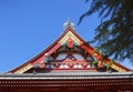 Tokyo, Japan, Asakusa Kannon temple. The roof. Royalty Free Stock Photo