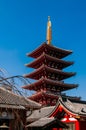 Asakusa Sensoji temple five storey pagoda Tokyo famous attraction