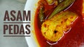 Asam Pedas Melaka, the signature dish of Malacca State of Malaysia. A home made hot and sour curry served with fish and vegetable Royalty Free Stock Photo