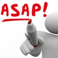 ASAP As Soon As Possible Man Person Writing Words Fast Speed Res