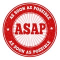 ASAP as soon as possible sign or stamp