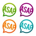 ASAP round Buttons on white background