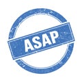 ASAP text on blue grungy round stamp