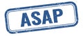 ASAP text on blue grungy vintage stamp Royalty Free Stock Photo