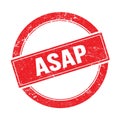 ASAP text on red grungy round stamp Royalty Free Stock Photo