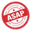 ASAP text on red round grungy stamp Royalty Free Stock Photo