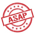 ASAP text written on red vintage stamp