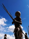 Asaro Mudman tribe man in Mount Hagen festival Papua New Guinea