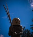 Asaro Mudman tribe man in Mount Hagen festival Papua New Guinea