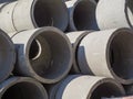 Asbestos cement pipes used for drainage construction. Texture for background. Royalty Free Stock Photo