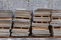 Asbestos cement sheets on pallets