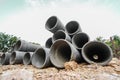 Asbestos pipe pile Royalty Free Stock Photo