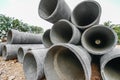 Asbestos pipe pile on the ground Royalty Free Stock Photo