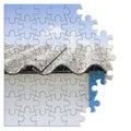 Asbestos removal  - concept image in jigsaw puzzle shape Royalty Free Stock Photo