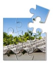 Asbestos removal  - concept image in jigsaw puzzle shape Royalty Free Stock Photo