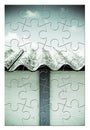 Asbestos removal  - concept image in jigsaw puzzle shape Royalty Free Stock Photo