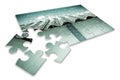 Asbestos removal - concept image in puzzle shape Royalty Free Stock Photo