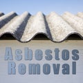 Asbestos removal concept image in square composition Royalty Free Stock Photo