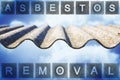 Asbestos removal  - concept image with text Royalty Free Stock Photo