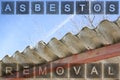 Asbestos removal concept image with text Royalty Free Stock Photo