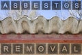 Asbestos removal concept image with text Royalty Free Stock Photo
