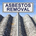 Asbestos removal concept with text written on a placard Royalty Free Stock Photo