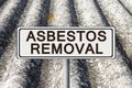 Asbestos removal concept with text written on a placard Royalty Free Stock Photo