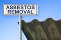 Asbestos removal concept with text written on a placard Royalty Free Stock Photo