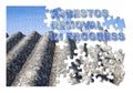Asbestos removal in progress concept image - Image in puzzle shape Royalty Free Stock Photo