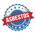 ASBESTOS text on red blue ribbon stamp