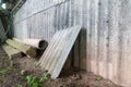 Asbestos tiles on the wall. Nature pollution dangerous Royalty Free Stock Photo