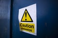 Asbestos warning sign on building Royalty Free Stock Photo