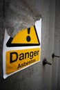 Asbestos warning sign on building Royalty Free Stock Photo