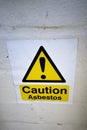 Asbestos warning sign on building Royalty Free Stock Photo