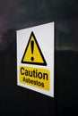 Asbestos warning sign on building Royalty Free Stock Photo