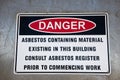 Asbestos Warning Sign Royalty Free Stock Photo