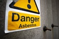 Asbestos warning sign on building Royalty Free Stock Photo