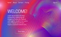 Asbtract futuristic background design. Landing page template with iridescent dots and lines array