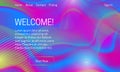 Asbtract vibrant background design. Landing page template with ethereal wavy shapes