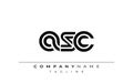 ASC Creative Unique Modern Letter Logo Design Royalty Free Stock Photo