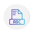Asc document format file icon. with gradient outlines. vector illustration Royalty Free Stock Photo