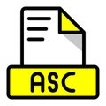 Asc file icon colorful style design. document format text file icons, vector illustration Royalty Free Stock Photo