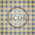 Ascend arabic emblem background. Arabesque decoration