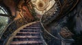 Ascend the Whimsical Spiral Ascent, where each step is adorned with enchanting motifs. Generative Ai